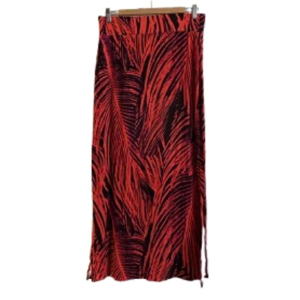 Vibrant Red and Black Maxi Skirt